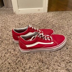 Red old skool vans
